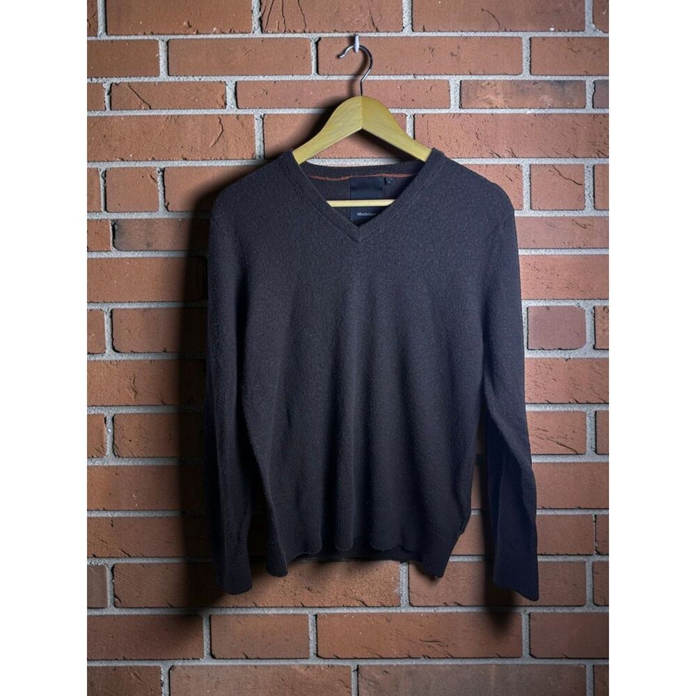 Matinique Brown V-Neck Knit Sweater Men's Medium (Tagged Large / EU Large)